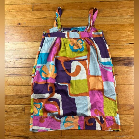 Alice & Trixie 100% Silk Geometric psychedelic Dress Size M - Picture 3 of 7